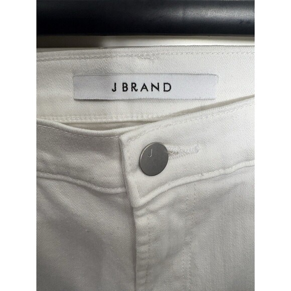 J Brand Alana High Rise Crop Skinny Jeans White Blue Piping Size 28 Photo Ready - Picture 2 of 6